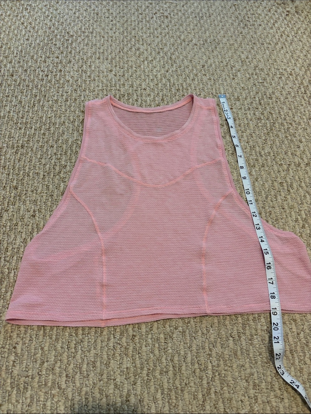 lululemon athletica Pink Cropped Mesh Tank